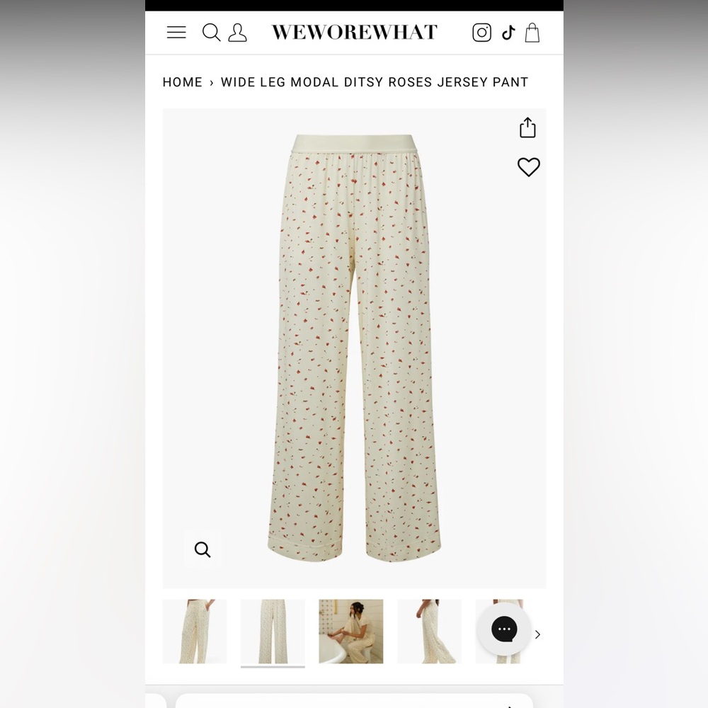 WeWoreWhat Wide Leg Modal Ditsy Roses Jersey Pant